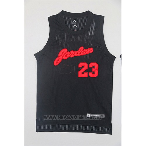 Camiseta Michael Jordan NO 23 Negro Rojo